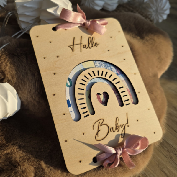 SVG Laser Datei Geburt Geldgeschenk Verpackung für Geld 4 Designs Hallo Baby Geldkarten Gutscheinkarten Laserdatei – Bild 13