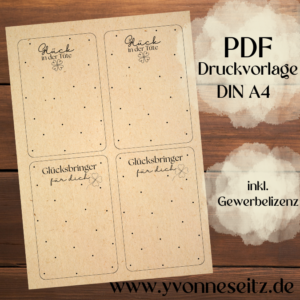 IN DER TÜTE PRINT DRUCKVORLAGE PDF Verpackung für Kleinigkeiten Geschenkkarte 2 Designs - Glück to go Glücksbringer- Printable PDF Datei zum selber drucken