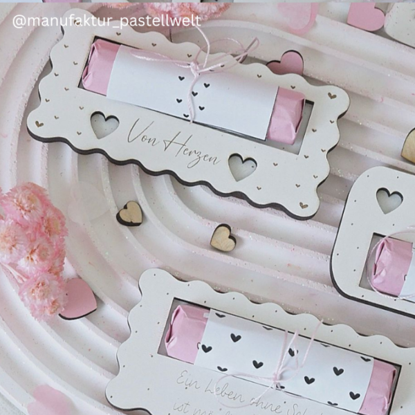 8 Designs verschiedene Anlässe Halter für Schokoriegel wie zb Merci, Kinderschokolade, Yogurette als Gastgeschenk kleines Mitbringsel SVG Laser Datei – Bild 22