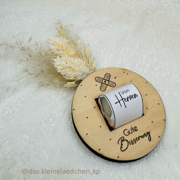 9 Designs verschiedene Anlässe Halter für Küsschen Schokolade als Gastgeschenk kleines Mitbringsel Dankeschön Gute Besserung Freundin Freunde SVG Laser Datei – Bild 17
