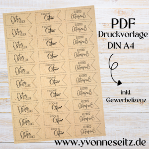 PRINT DRUCKVORLAGE PDF Geschenkanhänger 2 Designs - Osterglück Ostergruß - Printable PDF-Datei zum selber drucken