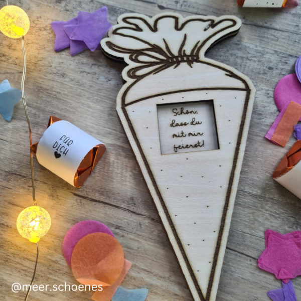 4 Designs Kindergarten Abschied und Einschulung Erzieherin Halter für Küsschen Schokolade als Gastgeschenk Dankeschön SVG Laser Datei – Bild 10