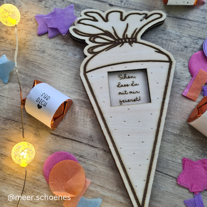 4 Designs Kindergarten Abschied und Einschulung Erzieherin Halter für Küsschen Schokolade als Gastgeschenk Dankeschön SVG Laser Datei – Bild 10