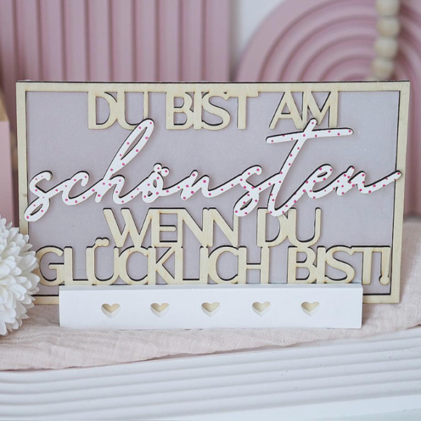 SVG Laser Datei Schriftzug für Klötzchen Klötzchen Rahmen Easy Sticks Du bist am schönsten wenn du glücklich bist 3 Designs Lasercut – Bild 12