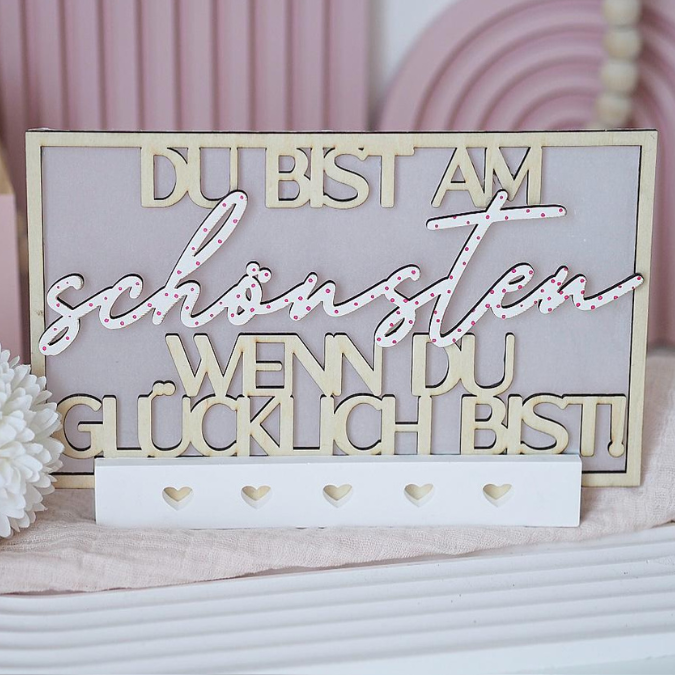 SVG Laser Datei Schriftzug für Klötzchen Klötzchen Rahmen Easy Sticks Du bist am schönsten wenn du glücklich bist 3 Designs Lasercut – Bild 12