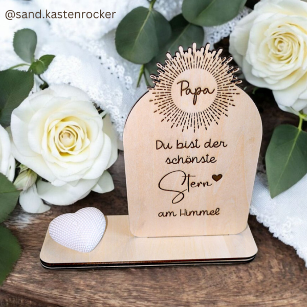Aufsteller für 3mm und 4mm Holz Trauer Beerdigung Vatertag im Himmel für Vasen oder Kerzen SVG Laser Datei – Bild 9