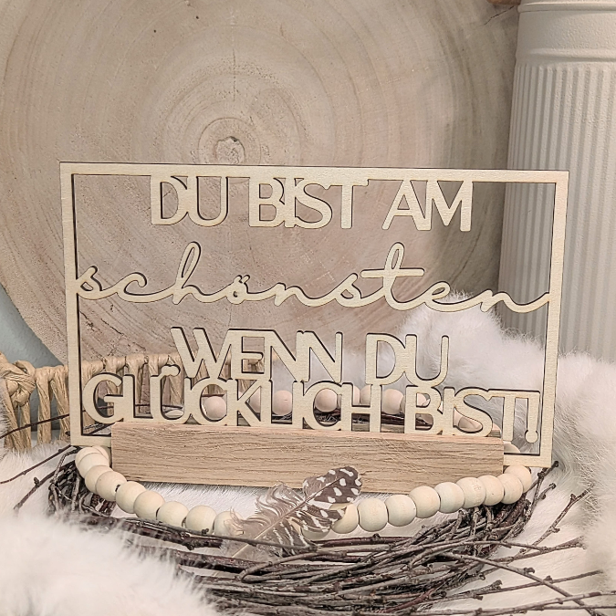SVG Laser Datei Schriftzug für Klötzchen Klötzchen Rahmen Easy Sticks Du bist am schönsten wenn du glücklich bist 3 Designs Lasercut – Bild 14