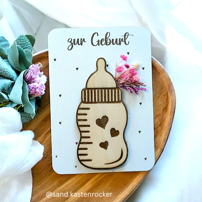 SVG Laser Datei Geburt Geldgeschenk Verpackung für Geld 4 Designs Hallo Baby Geldkarten Gutscheinkarten Laserdatei – Bild 7