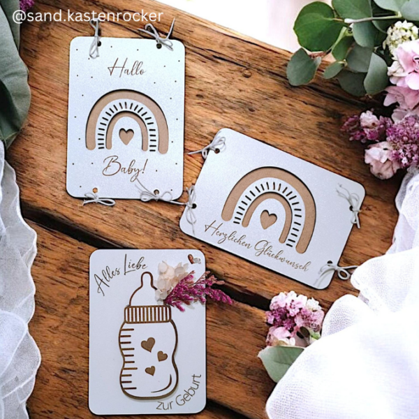 SVG Laser Datei Geburt Geldgeschenk Verpackung für Geld 4 Designs Hallo Baby Geldkarten Gutscheinkarten Laserdatei – Bild 9