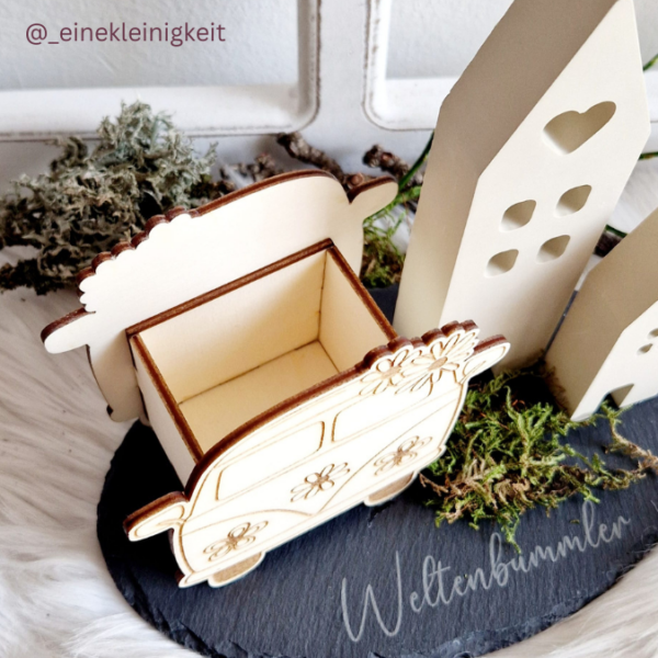 SVG Laser Datei - 3mm 4mm Hochzeitsauto Bulli Bus für Blumen oder Geldgeschenk Geschenkbox Hochzeitsgeschenk Hochzeit Flitterwochen Reiselust Laserdatei – Bild 18