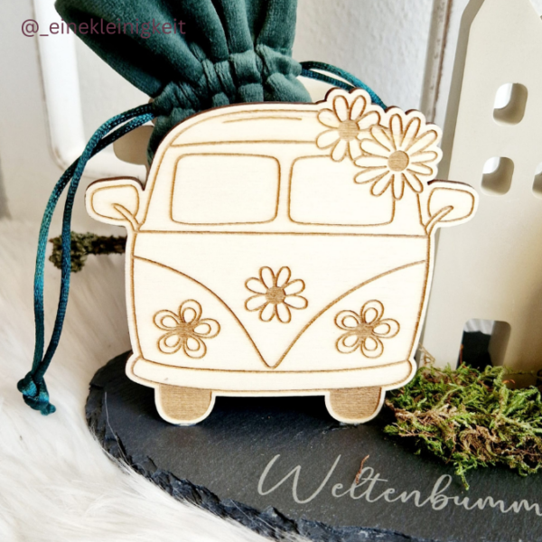 SVG Laser Datei - 3mm 4mm Hochzeitsauto Bulli Bus für Blumen oder Geldgeschenk Geschenkbox Hochzeitsgeschenk Hochzeit Flitterwochen Reiselust Laserdatei – Bild 19
