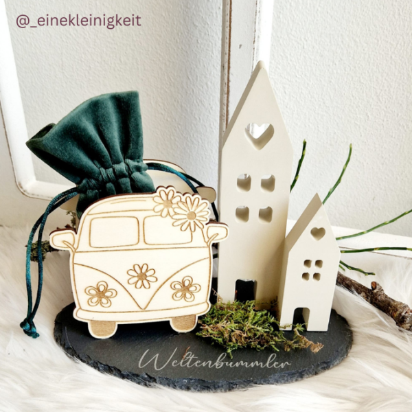 SVG Laser Datei - 3mm 4mm Hochzeitsauto Bulli Bus für Blumen oder Geldgeschenk Geschenkbox Hochzeitsgeschenk Hochzeit Flitterwochen Reiselust Laserdatei – Bild 20