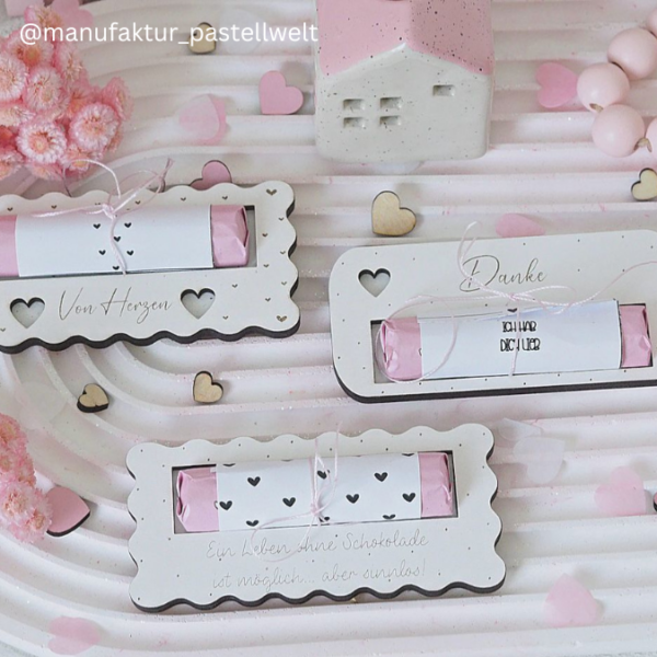 8 Designs verschiedene Anlässe Halter für Schokoriegel wie zb Merci, Kinderschokolade, Yogurette als Gastgeschenk kleines Mitbringsel SVG Laser Datei – Bild 21