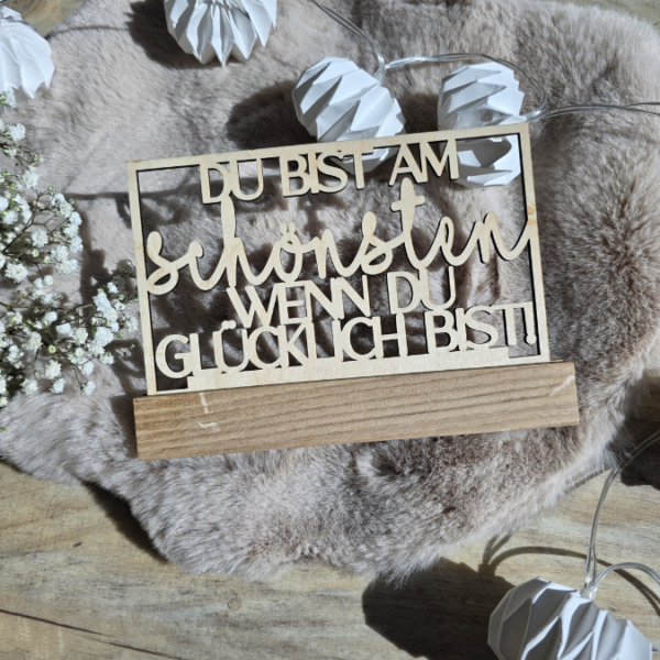 SVG Laser Datei Schriftzug für Klötzchen Klötzchen Rahmen Easy Sticks Du bist am schönsten wenn du glücklich bist 3 Designs Lasercut – Bild 4