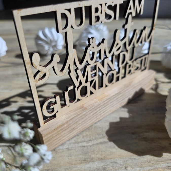 SVG Laser Datei Schriftzug für Klötzchen Klötzchen Rahmen Easy Sticks Du bist am schönsten wenn du glücklich bist 3 Designs Lasercut – Bild 5