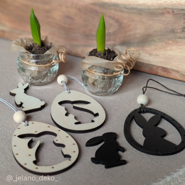SVG Laser Datei Osteranhänger Ostereianhänger Ostereier Osterhasen Anhänger Geschankanhänger Osterdeko Lasercut – Bild 5