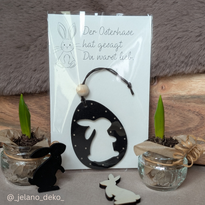 SVG Laser Datei Osteranhänger Ostereianhänger Ostereier Osterhasen Anhänger Geschankanhänger Osterdeko Lasercut – Bild 7