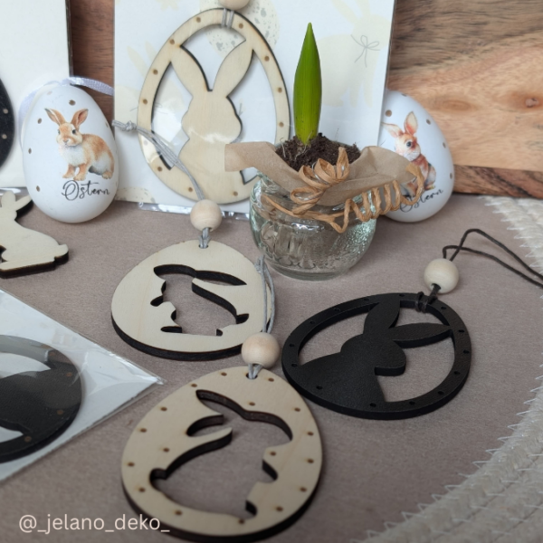 SVG Laser Datei Osteranhänger Ostereianhänger Ostereier Osterhasen Anhänger Geschankanhänger Osterdeko Lasercut – Bild 14