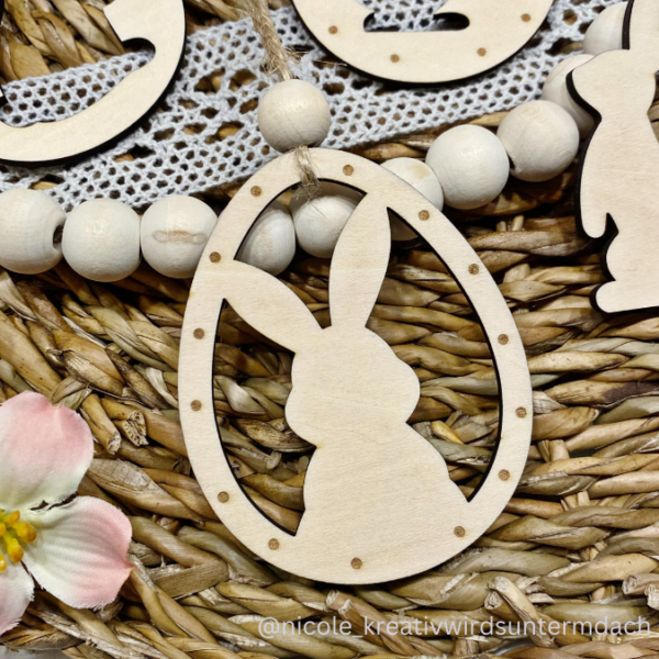 SVG Laser Datei Osteranhänger Ostereianhänger Ostereier Osterhasen Anhänger Geschankanhänger Osterdeko Lasercut – Bild 12