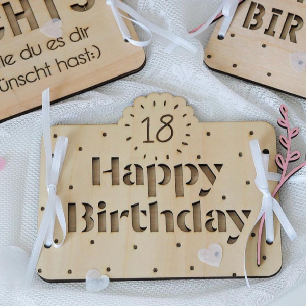 SVG Laser Datei Geburtstag Geldgeschenk Verpackung für Geld Geldkarten Gutscheinkarten Laserdatei – Bild 23