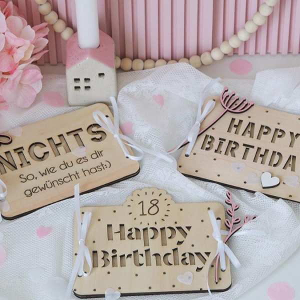 SVG Laser Datei Geburtstag Geldgeschenk Verpackung für Geld Geldkarten Gutscheinkarten Laserdatei – Bild 21