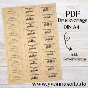 PRINT DRUCKVORLAGE PDF Geschenkanhänger 3 Designs - Sei frei verrückt und glücklich - Printable PDF-Datei zum selber drucken