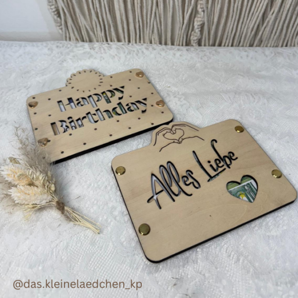 SVG Laser Datei Geburtstag Geldgeschenk Verpackung für Geld Geldkarten Gutscheinkarten Laserdatei – Bild 20