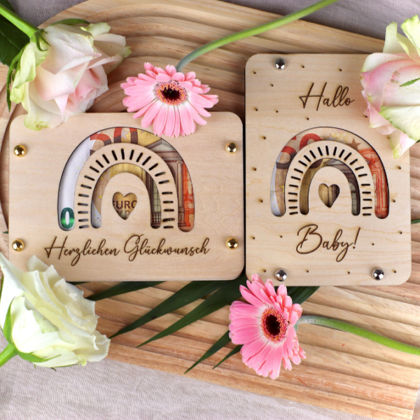 SVG Laser Datei Geburt Geldgeschenk Verpackung für Geld 4 Designs Hallo Baby Geldkarten Gutscheinkarten Laserdatei – Bild 6