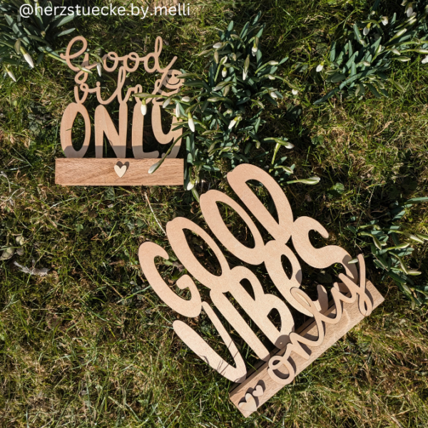 SVG Laser Datei Schriftzug für Klötzchen Easy Sticks Good vibes Only 2 Designs Lasercut – Bild 9