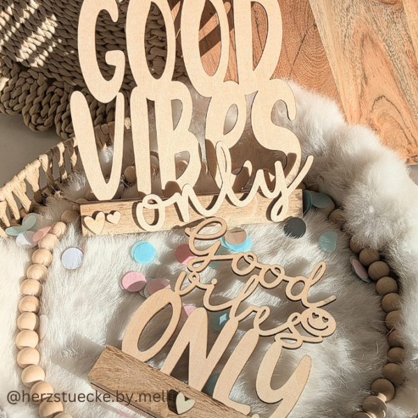 SVG Laser Datei Schriftzug für Klötzchen Easy Sticks Good vibes Only 2 Designs Lasercut – Bild 10