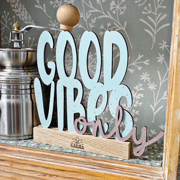 SVG Laser Datei Schriftzug für Klötzchen Easy Sticks Good vibes Only 2 Designs Lasercut – Bild 24