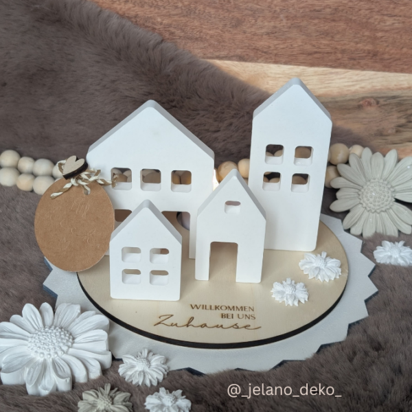 SVG Laser Datei - 3mm 4mm Häuschen Teller Aufsteller Dekoscheiben Geschenkscheiben mit Häuschen zum stecken Laserdatei – Bild 8