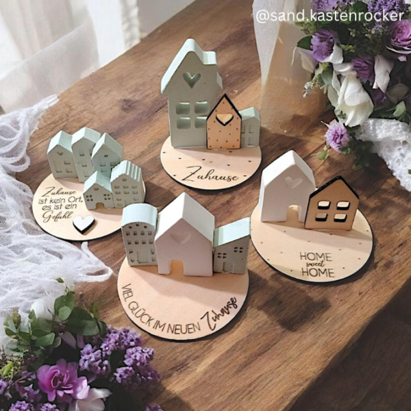 SVG Laser Datei - Geschenkscheiben für Gießteile Home Zuhause Heimathafen Ankerplatz mit kleinen Häuschen für Gießteile Laserdatei – Bild 30