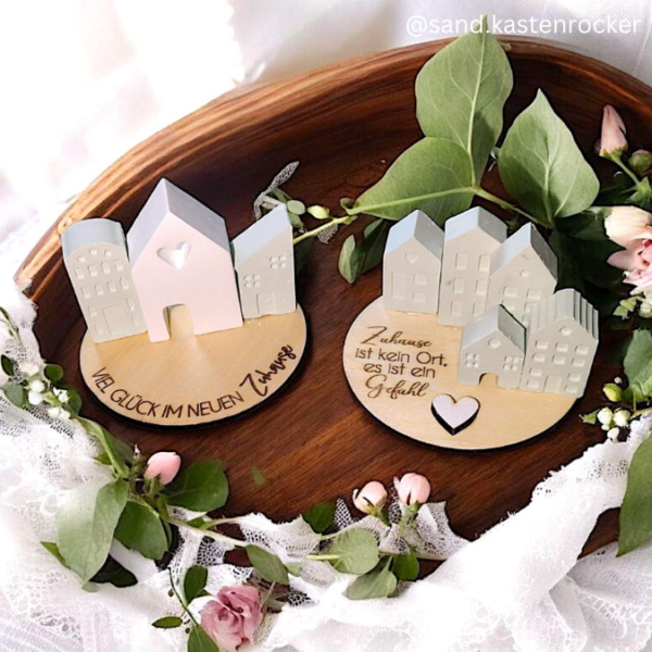 SVG Laser Datei - Geschenkscheiben für Gießteile Home Zuhause Heimathafen Ankerplatz mit kleinen Häuschen für Gießteile Laserdatei – Bild 36