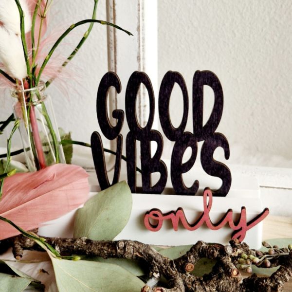SVG Laser Datei Schriftzug für Klötzchen Easy Sticks Good vibes Only 2 Designs Lasercut – Bild 14