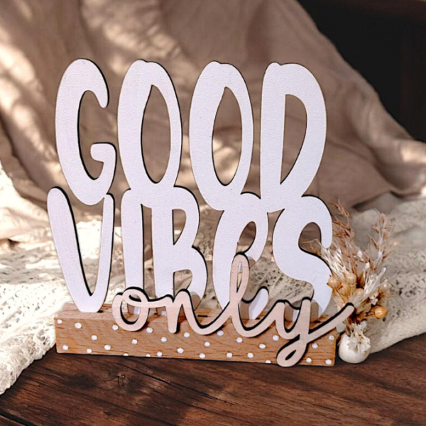 SVG Laser Datei Schriftzug für Klötzchen Easy Sticks Good vibes Only 2 Designs Lasercut – Bild 17