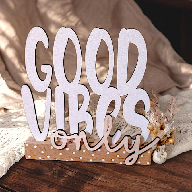 SVG Laser Datei Schriftzug für Klötzchen Easy Sticks Good vibes Only 2 Designs Lasercut – Bild 17