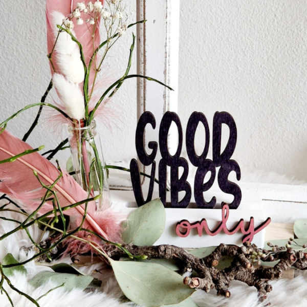 SVG Laser Datei Schriftzug für Klötzchen Easy Sticks Good vibes Only 2 Designs Lasercut – Bild 18
