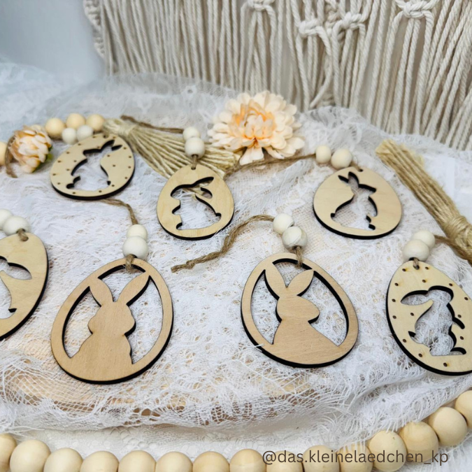 SVG Laser Datei Osteranhänger Ostereianhänger Ostereier Osterhasen Anhänger Geschankanhänger Osterdeko Lasercut – Bild 14