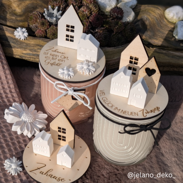 SVG Laser Datei - Geschenkscheiben für Gießteile Home Zuhause Heimathafen Ankerplatz mit kleinen Häuschen für Gießteile Laserdatei – Bild 16