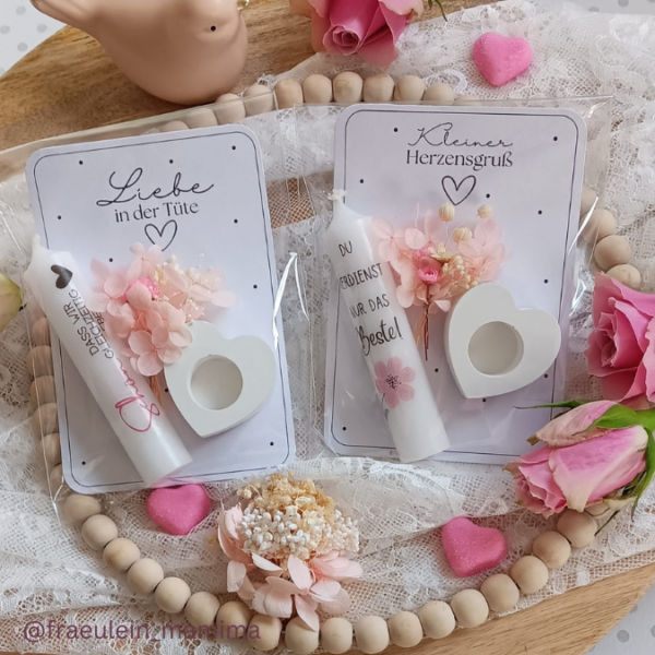 IN DER TÜTE PRINT DRUCKVORLAGE PDF Verpackung für Kleinigkeiten Geschenkkarte 2 Designs - Liebe in der Tüte UND Herzensgruß PDF-Datei zum selber drucken – Bild 2