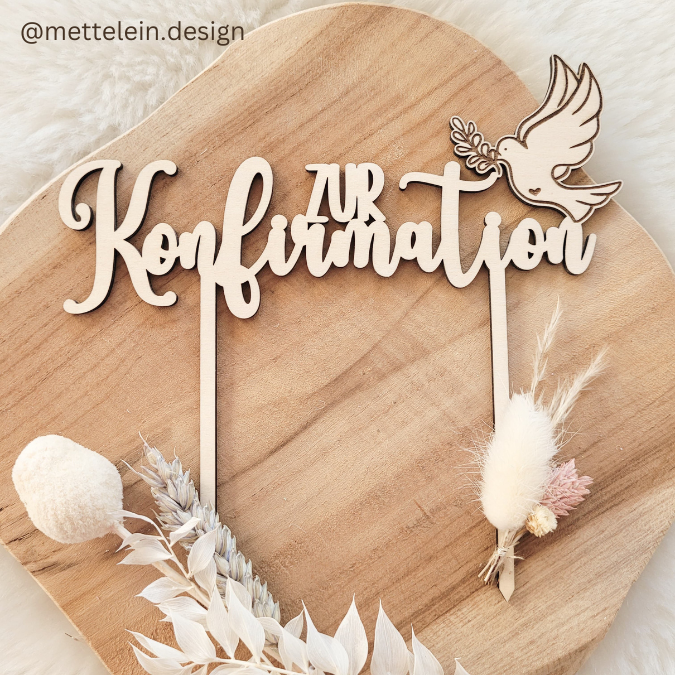 SVG Laser Datei Caketopper Pflanzenstecker zur Konfirmation Kirche Glaube SVG Datei – Bild 5