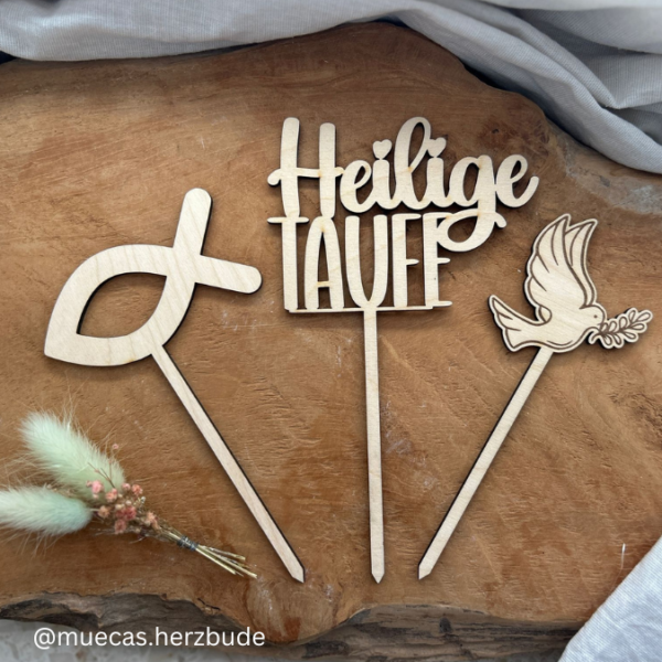 SVG Laser Datei Caketopper Pflanzenstecker zur Taufe Regenbogen 5 Stück Kirche Glaube SVG Datei – Bild 3