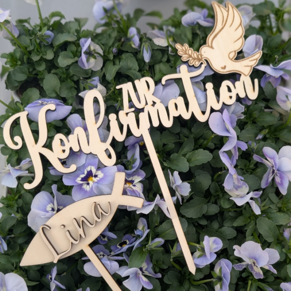 SVG Laser Datei Caketopper Pflanzenstecker zur Konfirmation Kirche Glaube SVG Datei – Bild 7