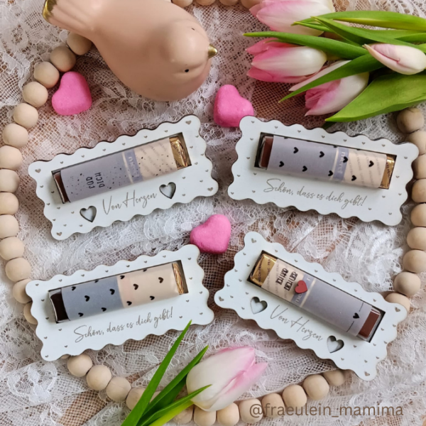 8 Designs verschiedene Anlässe Halter für Schokoriegel wie zb Merci, Kinderschokolade, Yogurette als Gastgeschenk kleines Mitbringsel SVG Laser Datei – Bild 23