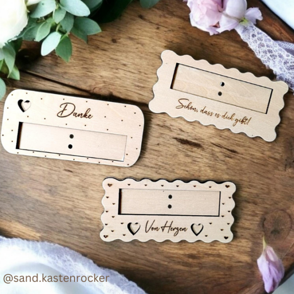 8 Designs verschiedene Anlässe Halter für Schokoriegel wie zb Merci, Kinderschokolade, Yogurette als Gastgeschenk kleines Mitbringsel SVG Laser Datei – Bild 5