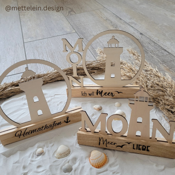 SVG Laser Datei Schriftzug für Klötzchen Easy Sticks MOIN Leuchtturm Heimathafen 3 Designs Lasercut – Bild 5