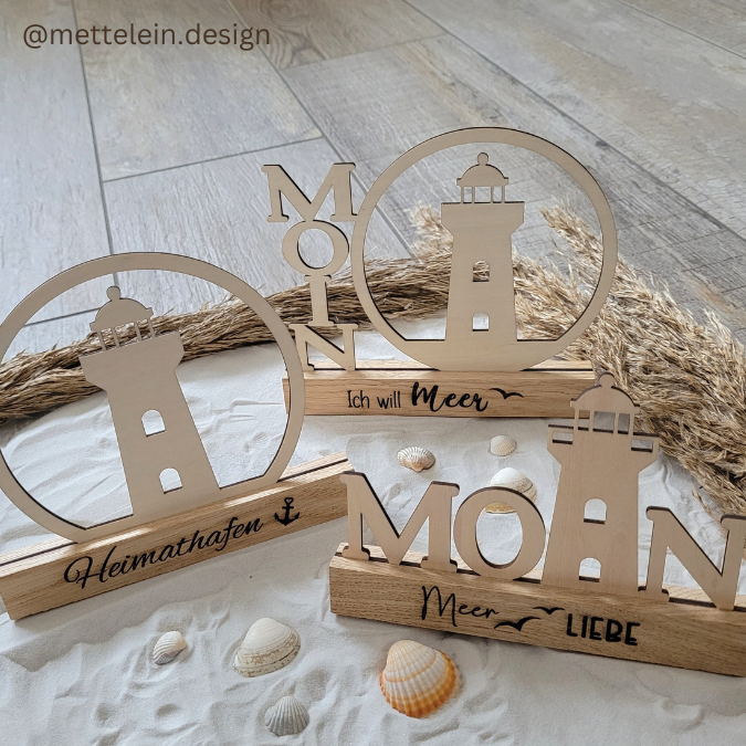 SVG Laser Datei Schriftzug für Klötzchen Easy Sticks MOIN Leuchtturm Heimathafen 3 Designs Lasercut – Bild 5