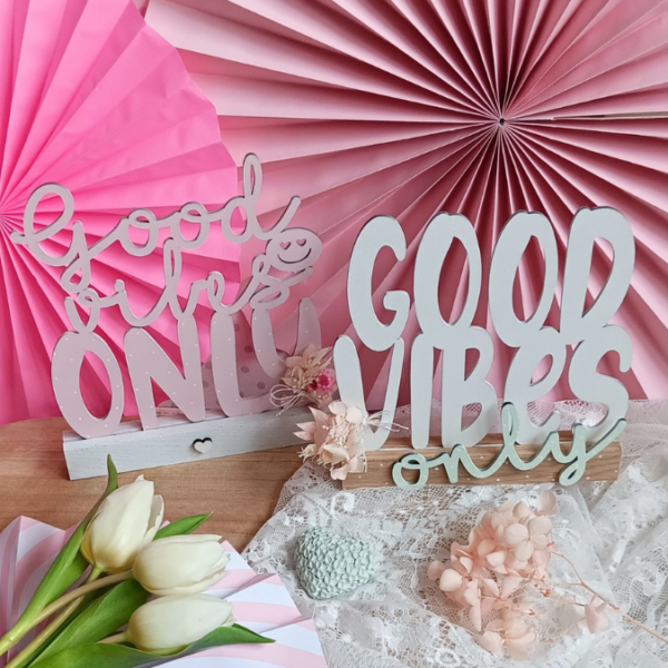 SVG Laser Datei Schriftzug für Klötzchen Easy Sticks Good vibes Only 2 Designs Lasercut – Bild 21