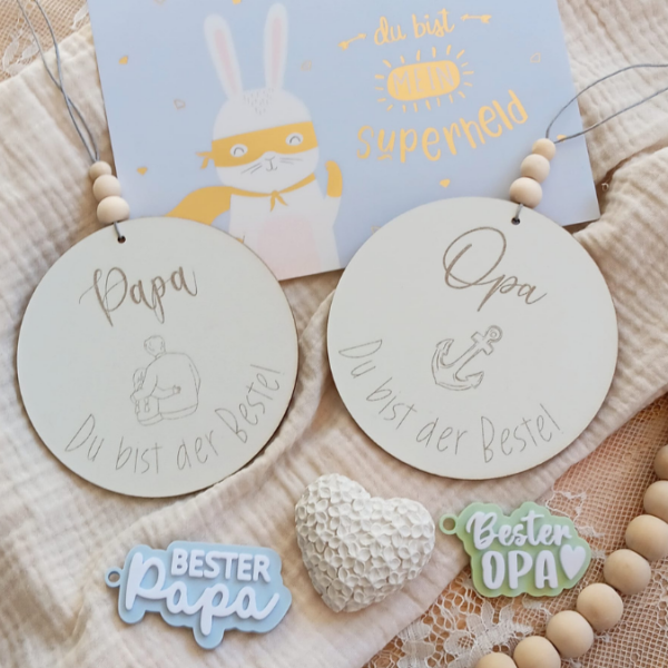 SVG Laserdatei Holzscheiben Papa Opa Vatertag Großvater Vater Geschenkidee Männer SVG Datei 6 Designs – Bild 18